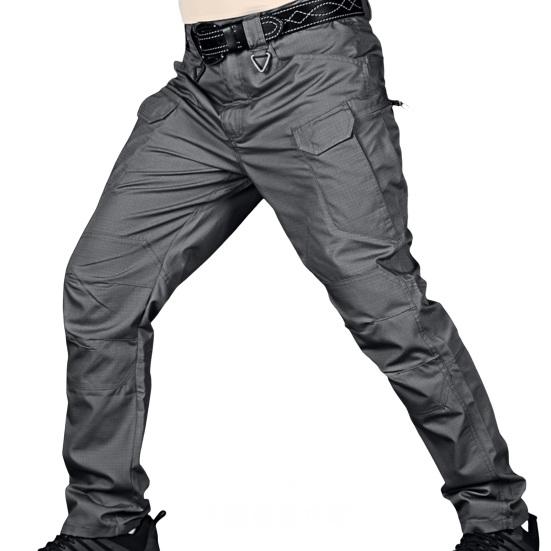 

Мужские тактические тренировочные брюки из смеси хлопка и льна с несколькими карманами, городские брюки-карго, тонкие 2XL серый
