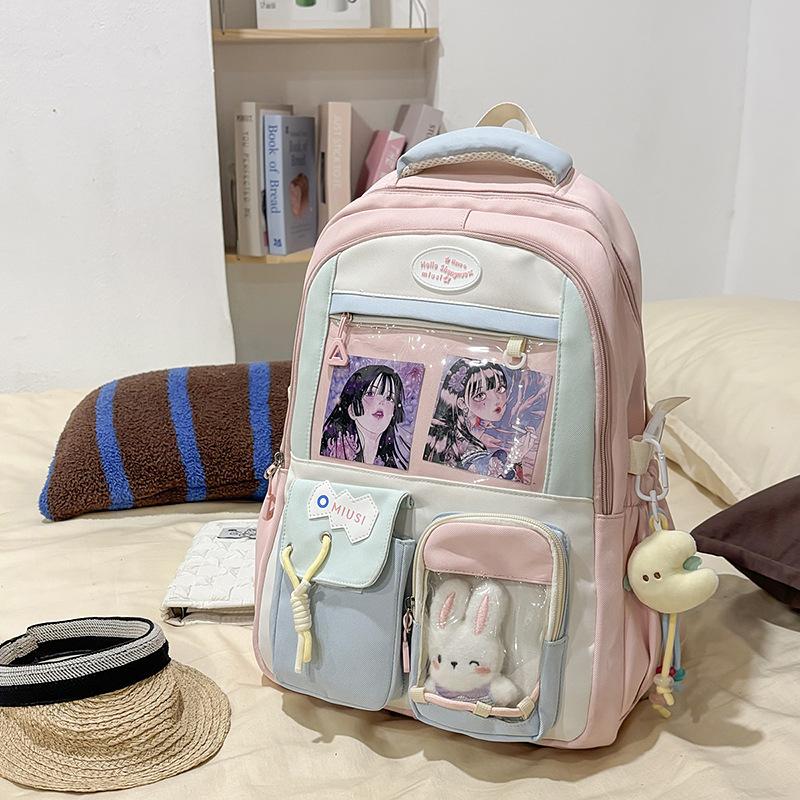 The New Schoolbag Is High-value, Fresh, Sweet and Transparent, and the Lightweight Travel Backpack for Junior High School Students.