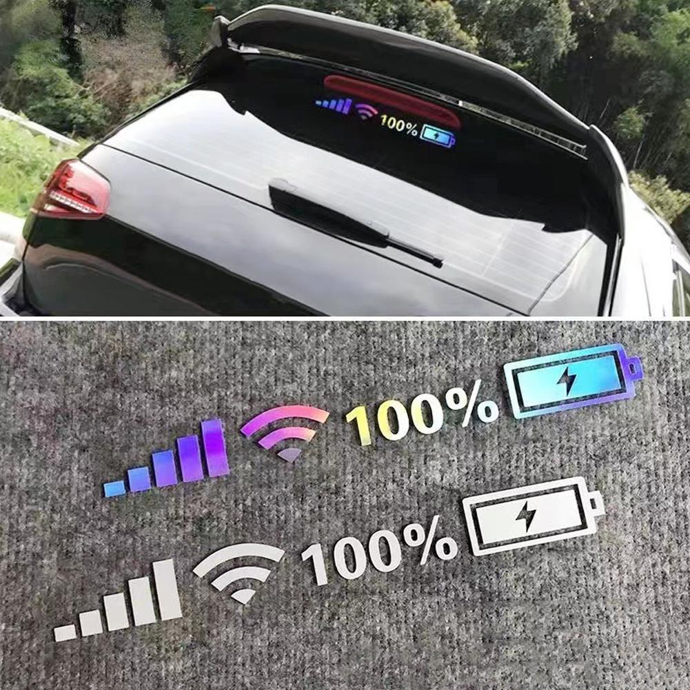 Adesivi per Parabrezza Auto Segnale WiFi Alimentazione Decalcomania in Vinile Adesivi per Auto Cellulare Accessori Decorativi Esterni Auto Decalcomanie
