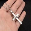 Hip Hop Punk Cross Circle Pendant Long Necklace Unisex Stainless Steel Sweater Chain