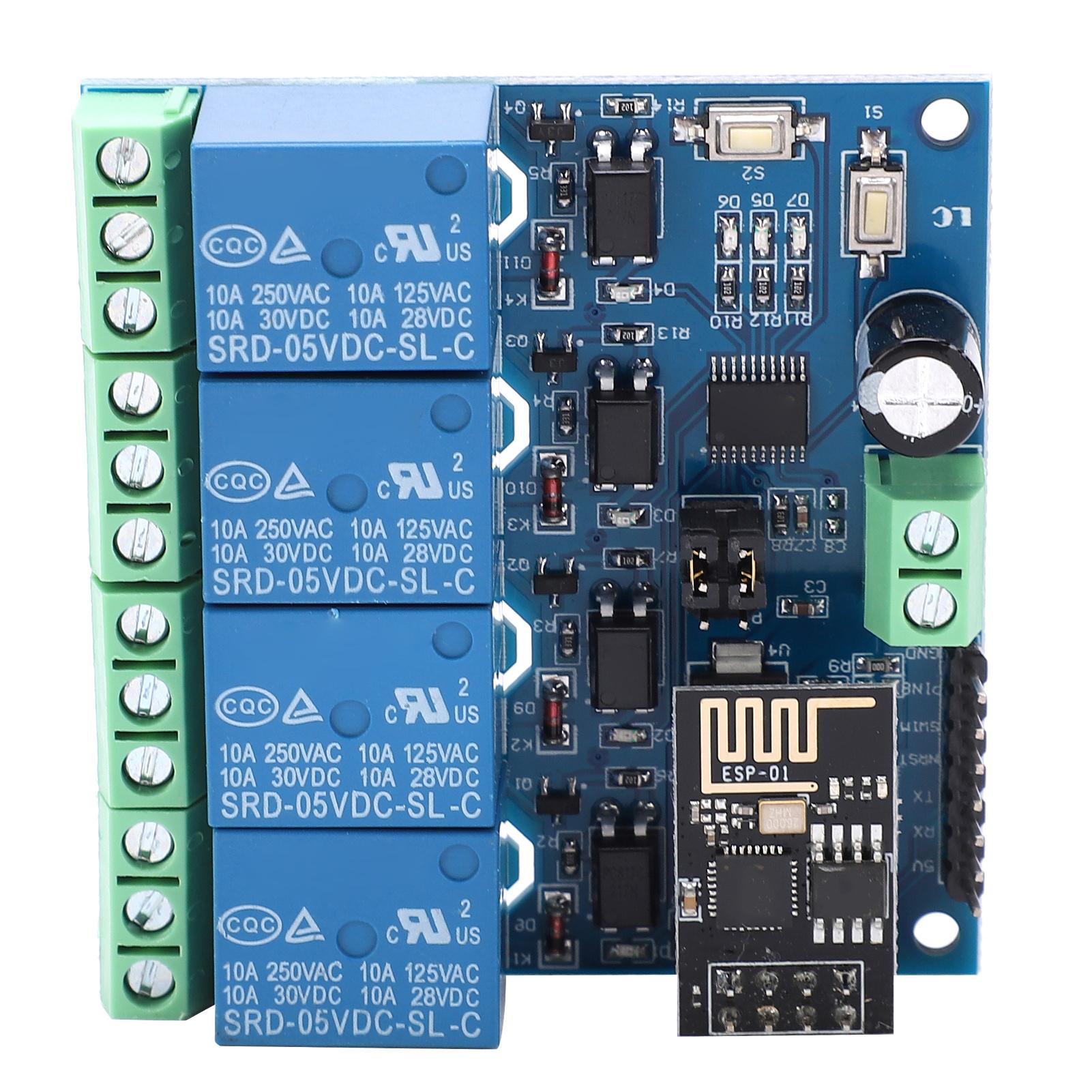 

ESP8266 5 В релейний модуль 4‑канальний бездротовий зв’язок для мобільного телефону Android Пульт дистанційного керування для розумного дому