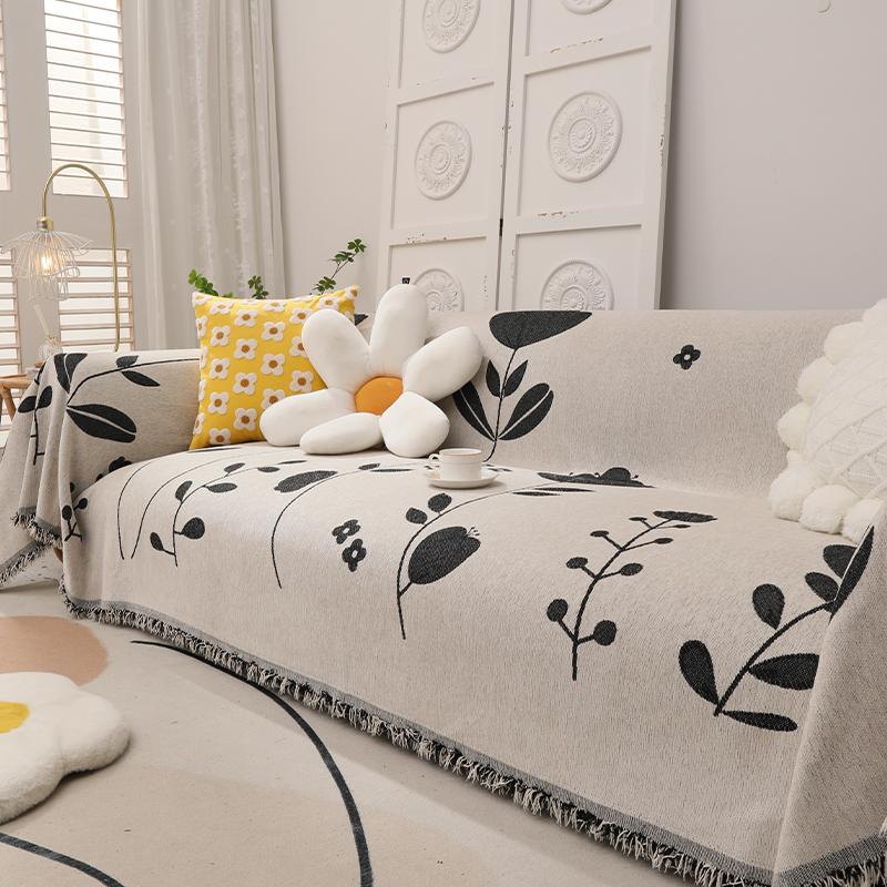 1PC Sofakissenstoff Doppelseitiger Chenille-Allwetter-Universal-Sofabezug im rustikalen Stil für das Wohnzimmer Rutschfester Sofabezug Sofasitzbezug