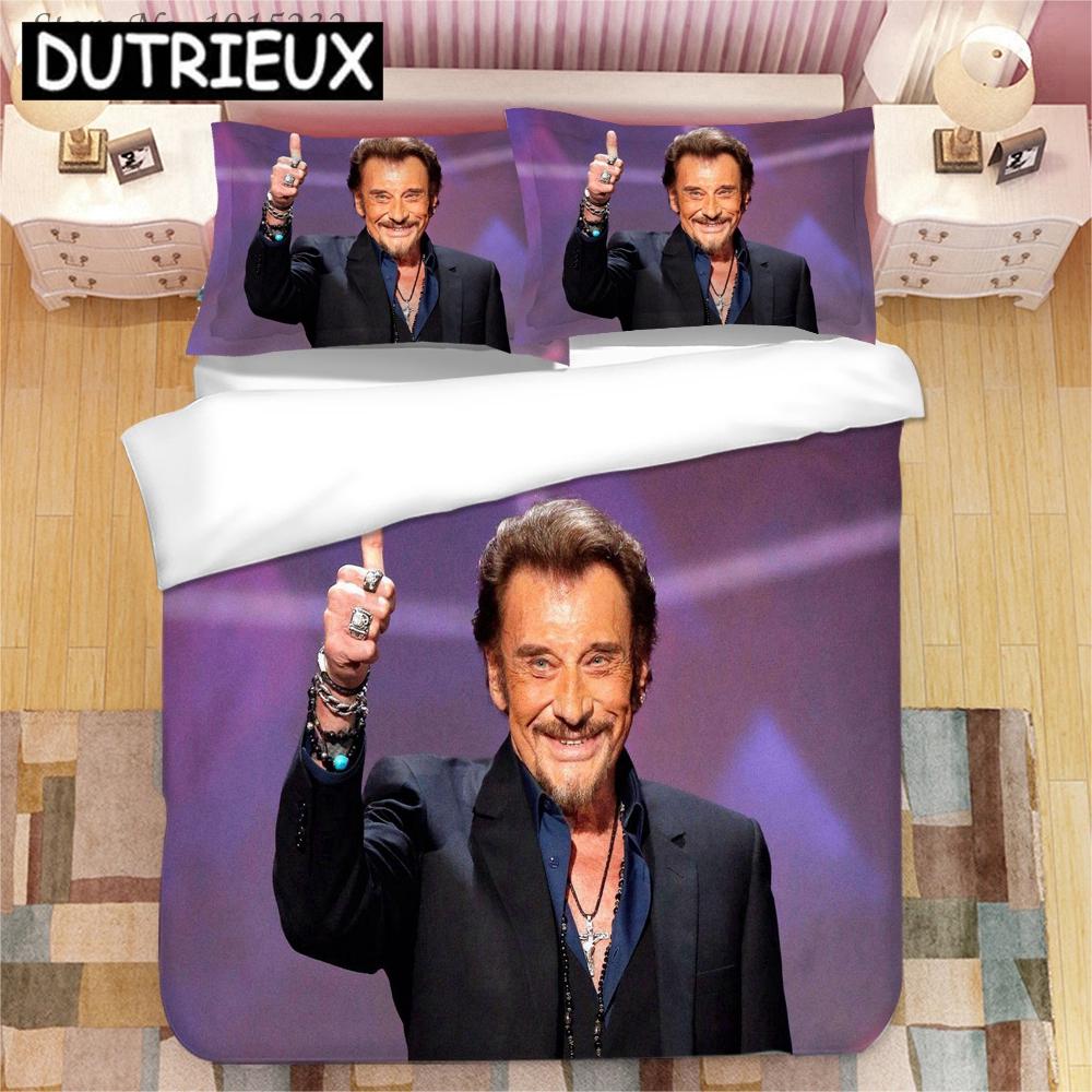 

Johnny Hallyday 3D Printed Bedding Set Duvet Covers Pillowcases Comforter Bedding Set Bedclothes Bed Linen EU single(135x200cm)