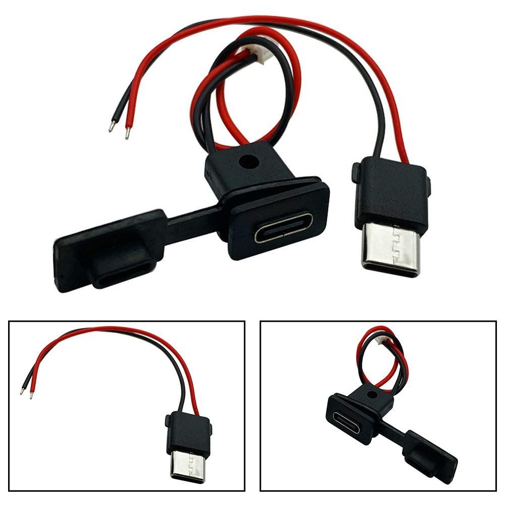 Type-C Connector USB-C Charging Socket With Snap Lock Plate TYPE-C Male Female Waterproof Connector Power Tools Parts