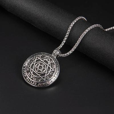 Solomon David Hexagon Star Necklace Kovový Vintage přívěsek Dámské Muži Ochranný amulet Šperky