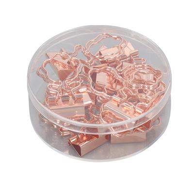 15pcs Rose Gold Binder Clips Strong Clamping Force Strong Clamping Force Metal Small Binder Clips for Office School
