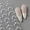 Französische Linienkunst Vollständige Abdeckung Selbstklebende Nagelsticker Perlen Glitzer Wasser Diamant DIY Nagelaufkleber Elegante Maniküre Zubehör