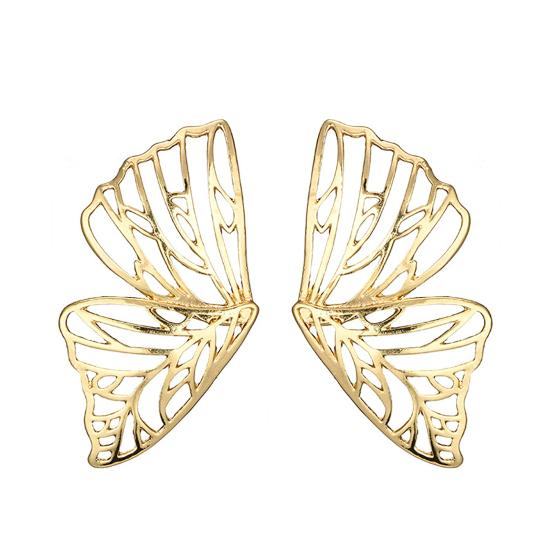

Women Earrings Solid Color Dainty Pendant Exaggerated Butterfly Metal Hollow Earrings for Party золотистый