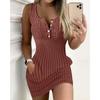 New, summer fashionable simple solid color pit strip slim dress women