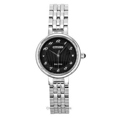 L Klasyczny Stal Nierdzewna Czarna Tarcza Eco-Drive EM0990-81E Zegarek Damski