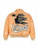 Avirex x Hellstar Men’s Leather Jacket: Trendy American Hip Hop Style Outerwear.