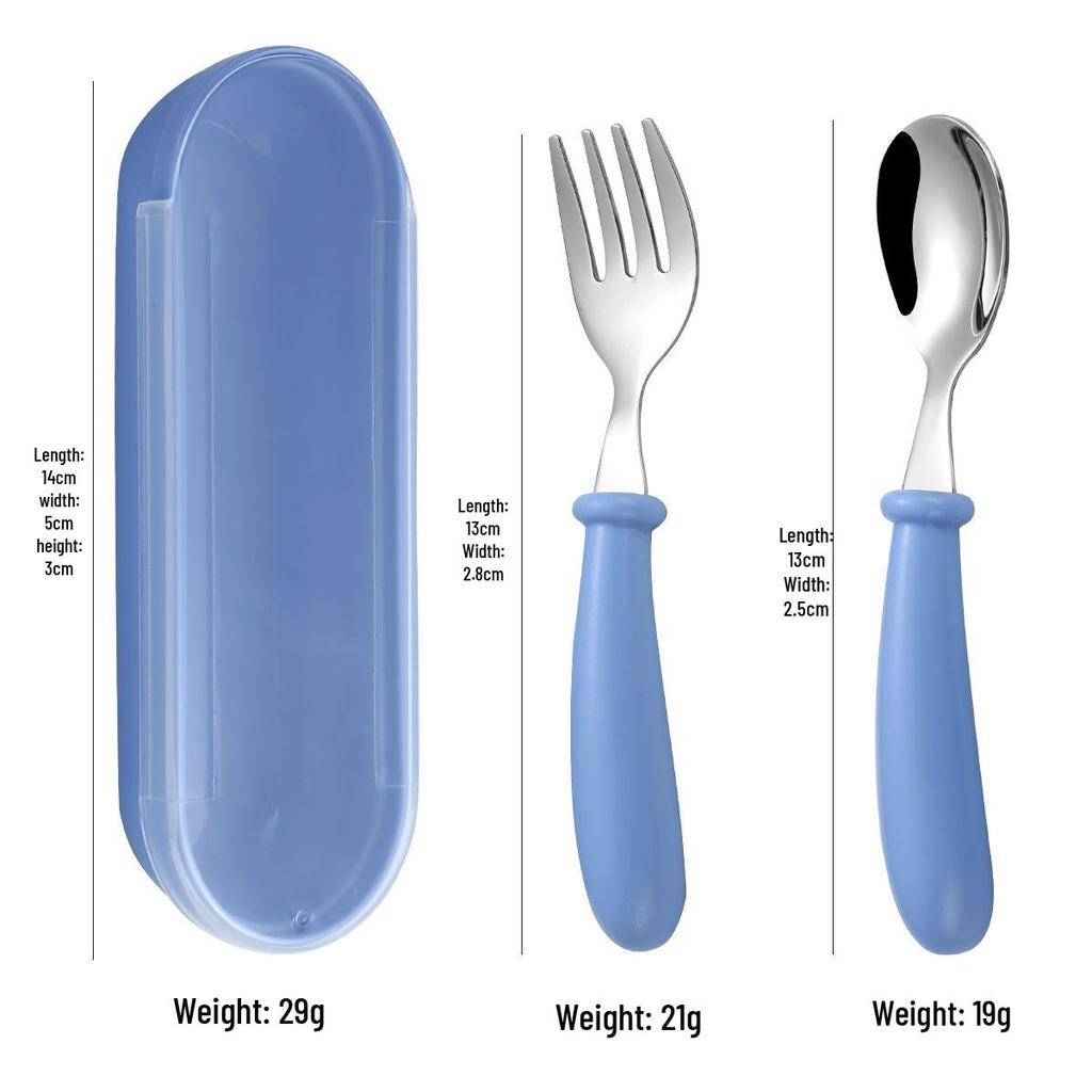 304 Stainless Steel Children's Cutlery Set - Spoon & Fork 3-Piece for Outings