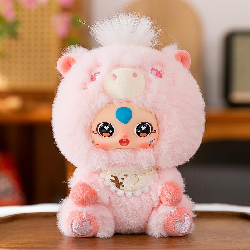 Cute Pet Pony Plush Toy New Year's Gift Vinyl Face Doll Pendant Zodiac Horse Mascot Desk Swing Approval