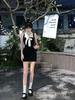 Women's Summer Short Black Dress Sleeveless Skirt Neck Sling POLO Bow Small Tight Hip-wrapped Dress
