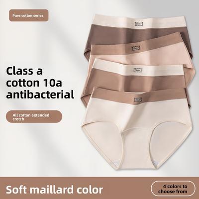 Women's Spring and Autumn 10A Antibacterial Extended Crotch Mid Waist Underwear
