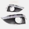 Car LED DRL Daytime Running Lights fog lamp cover For Hyundai IX35 2010 2011 2012 2013 Day light with yellow turn signal