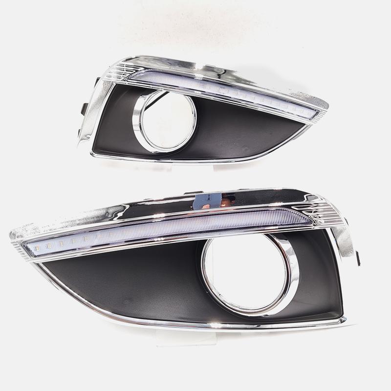 Car LED DRL Daytime Running Lights fog lamp cover For Hyundai IX35 2010 2011 2012 2013 Day light with yellow turn signal