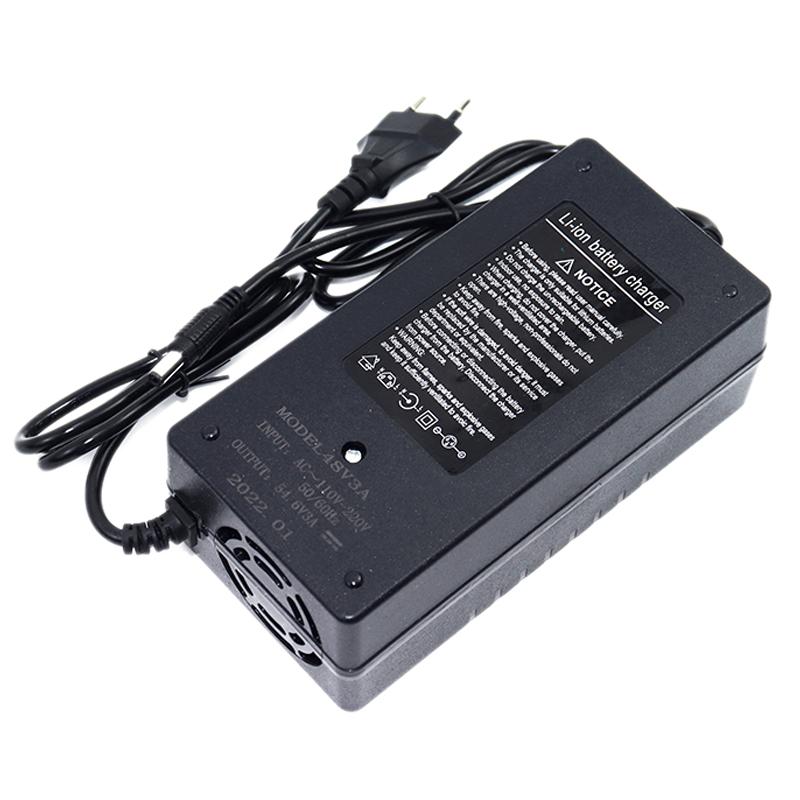 54.6V 2A/3A/5A Lithium Battery Smart Charger AC100-240V With Fan For 13S 48V 20A 30A E-two Wheelers Li-ion Cells Fast Charging
