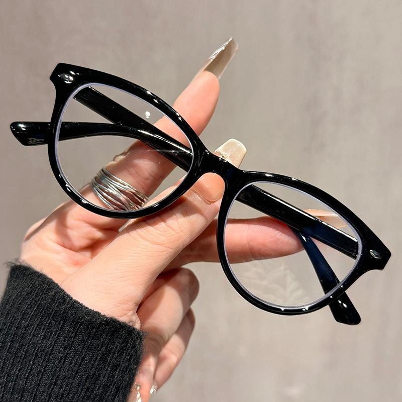 

Retro Round-Frame Anti-Blue Light Reading Glasses for Women Fashionable High-Definition Presbyopia Eyewear Diopter 0 To +4.0 +2 чёрный