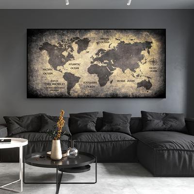 Poster Harta Lumii Pictură Pânză Fotografie Imprimare Cuadros Artă Decor Mural Pentru Casa Modernă Living Room Decor Fără Rama