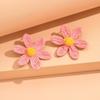 Ethnic Style Sunflower Earrings Raffia Flower Stud Earrings Sweet Weaved Ear Accessories  Daily