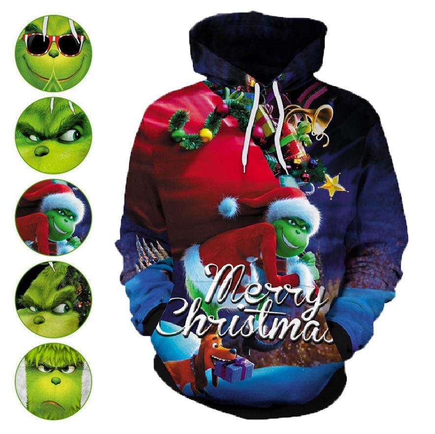 Men New The Hoodies 3d Printed Pullover Sweatshirt Christmas Cosplay Coat