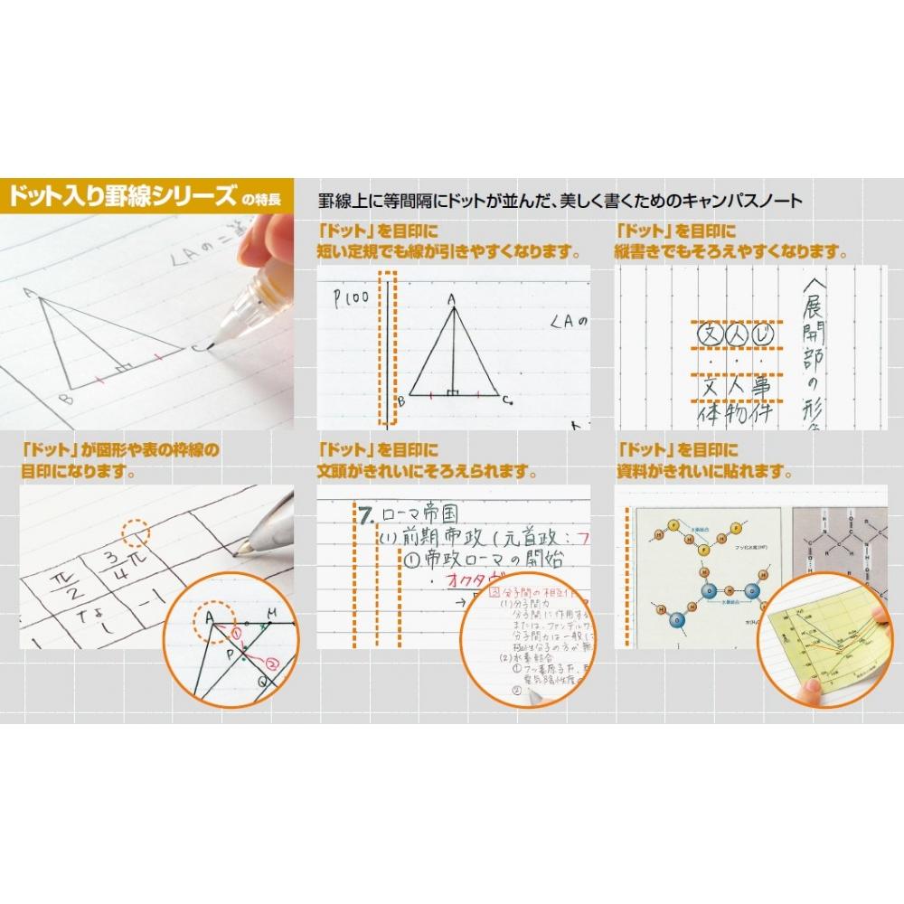 KOKUYO Campus Notebook A-lined Dotted Color Cover 30 Sheets NO-3CAT-Y