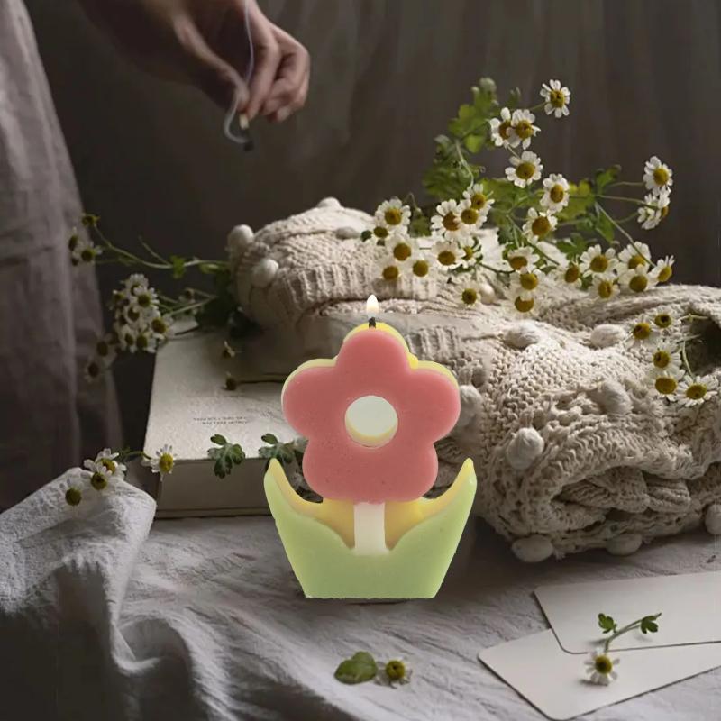 DIY Flower Aromatherapy Candle Silicone Mold for Gypsum Resin Soap Making Home Desktop Craft Decoration