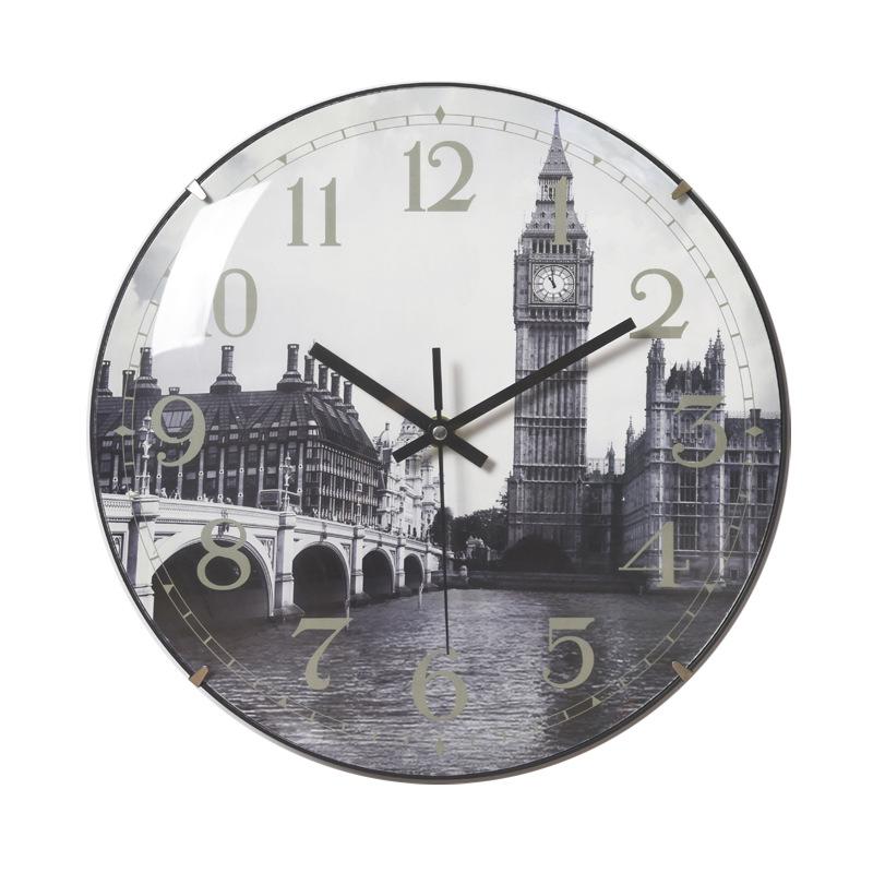 Gewölbte Glaswanduhr Kreative Mode Wohnzimmer Dreidimensionale digitale Skala Wanduhr Uhr 12 Zoll 30CM