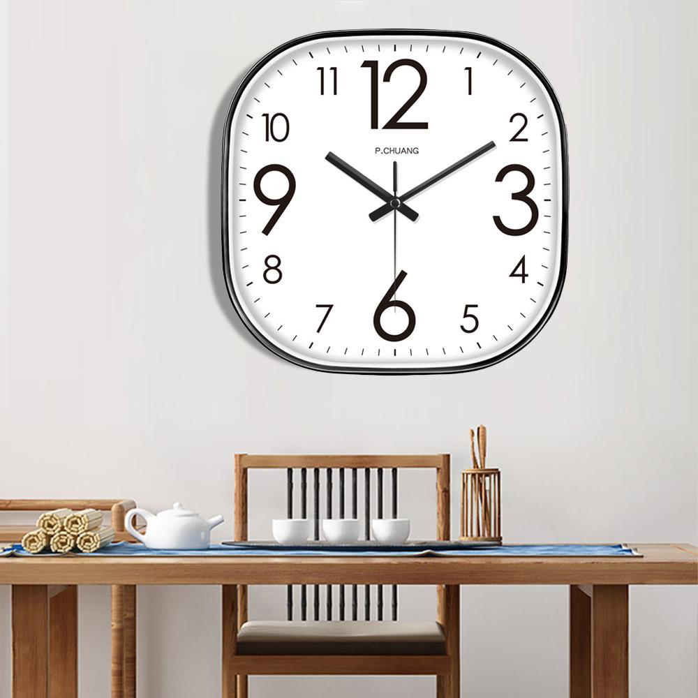 8inch Modern Square Wall Clock Silent Non-Ticking Analog Clock Large Numbers Minimalist Decor for Living Room Office Bedroom
