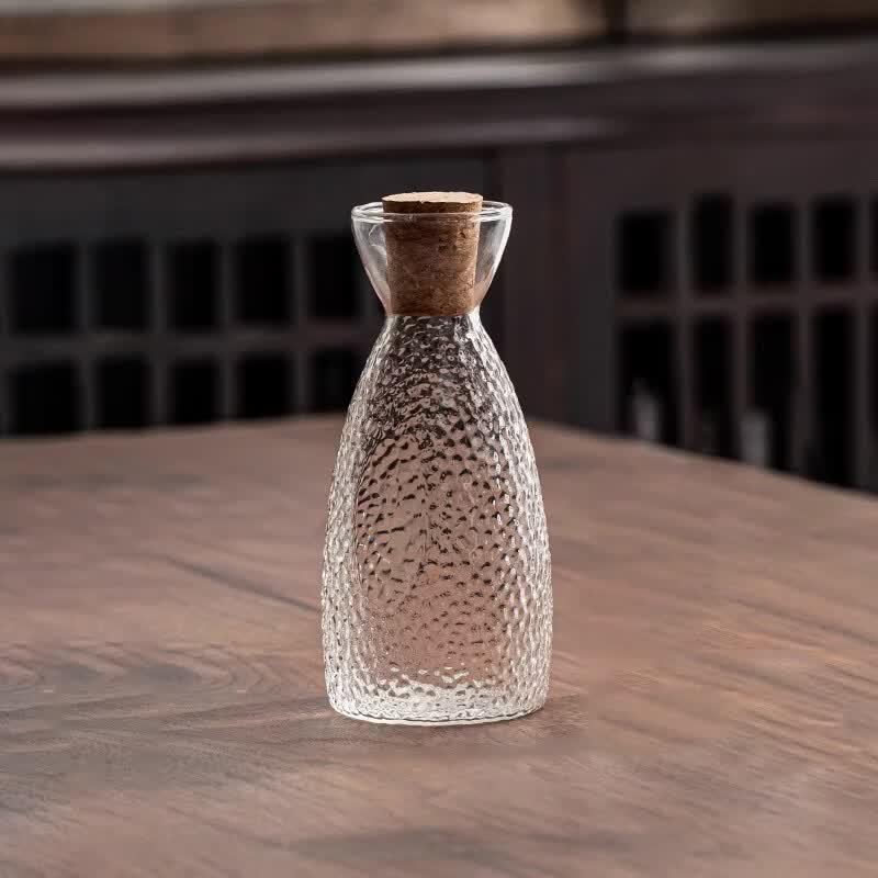 UOSO Japanese Hammered Glass Sake Decanter & Warmer Set