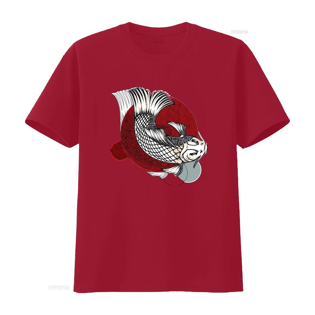 Vintage Style Koi Fish Japanese T Shirt For Unisex And Unisex Vintage Fashion Casual Designer Clothes Slightly Homme