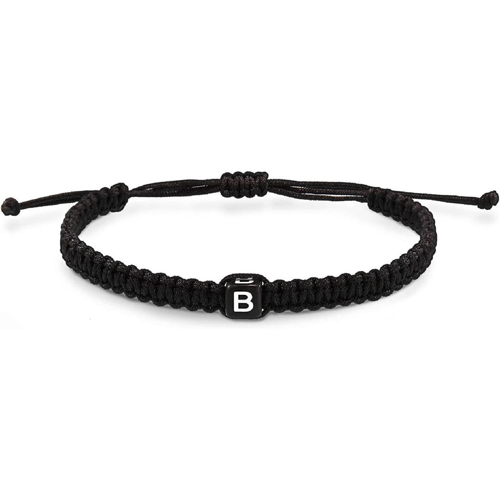 Akrylowa Kwadratowa 26 Literowa Pleciona Bransoletka Styl dla Pary Inicjał Ręcznie robiona Elastyczna Opaska na Nadgarstek