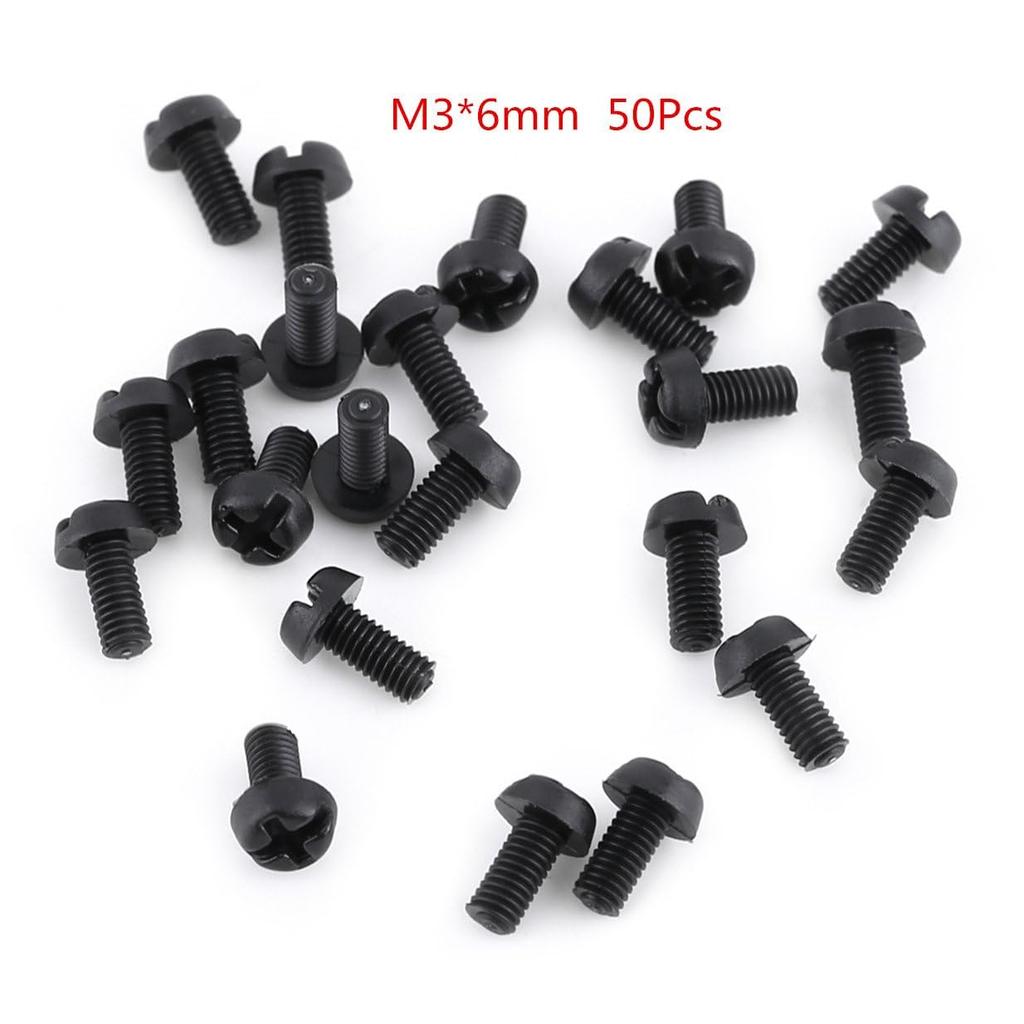 Walfront 250PCS Nylon M3 Hex Male Standoff Spacer Screw Nut Assortment Kit (M3 Male Standoff A) Black