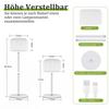 Tischleuchte - NETTLIFE - Kabellos LED Touch - Weiß - Metall - 3000K