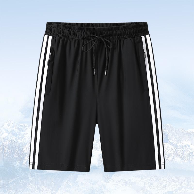 Letnie, jednokolorowe, męskie luźne spodnie, męskie pięć „Casual, modne spodnie do fitnessu, wygodne spodenki do biegania. Fajne i przezroczyste spodenki.