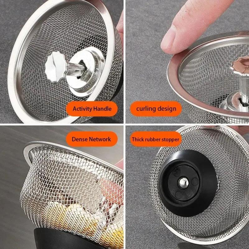 Küchenspüle Gemüsewaschbecken Sieb Spülbecken Trichter Spülbecken Edelstahl Bodenablauf Kanalisationskorb Abdeckung