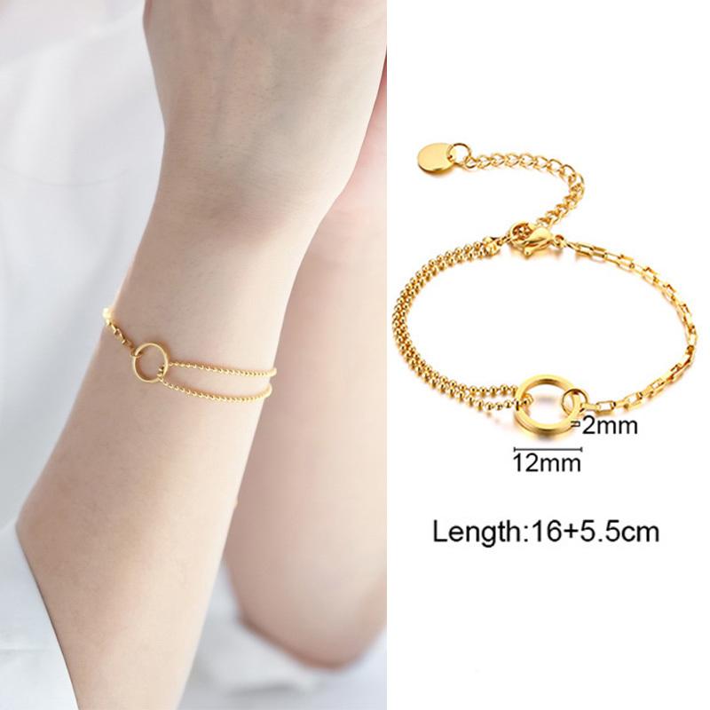 Gold Color Flat Snake Chain Bracelets for Women, Stainless Steel Herringbone Figaro Rope Italian Chain, Length Adjustable