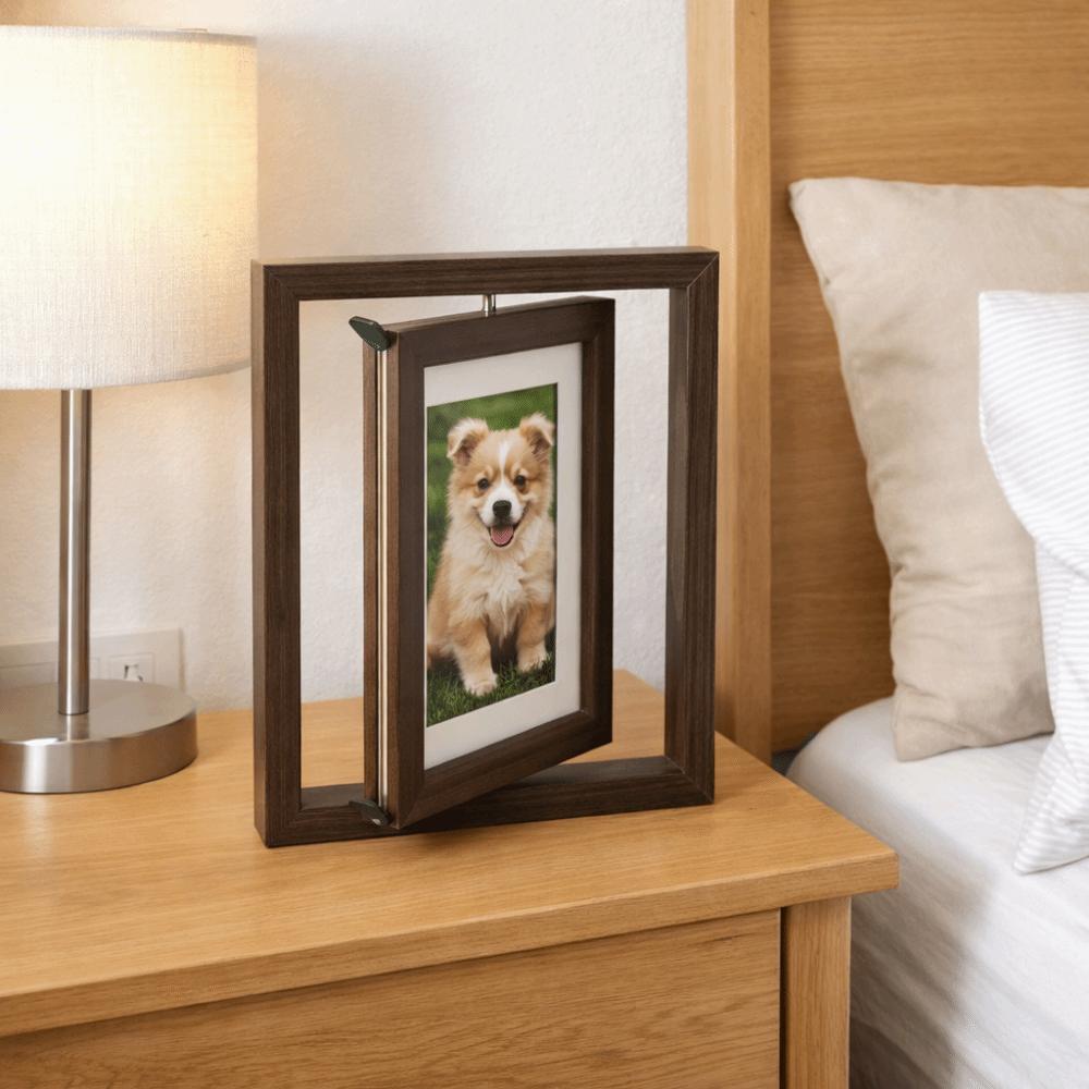 Durable Rotating Photo Frame Double Sided Pet Photo Frame Pet Memorial Gift