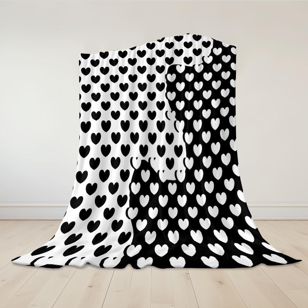Heart Silhouette Flannel Blanket Warm Soft Halloween Christmas Couch Warm Cozy Decorative Decor Gift for All Season