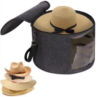 Dustproof Hat Storage Box Zippered Lid Clothes Storage Bin Stackable Cowboy Hat Container  Outdoor