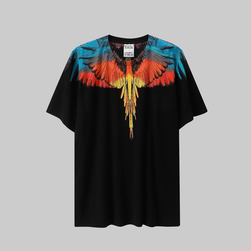MB Gradient Wings T Shirt Men Women Loose Casual Short Sleeve Tee