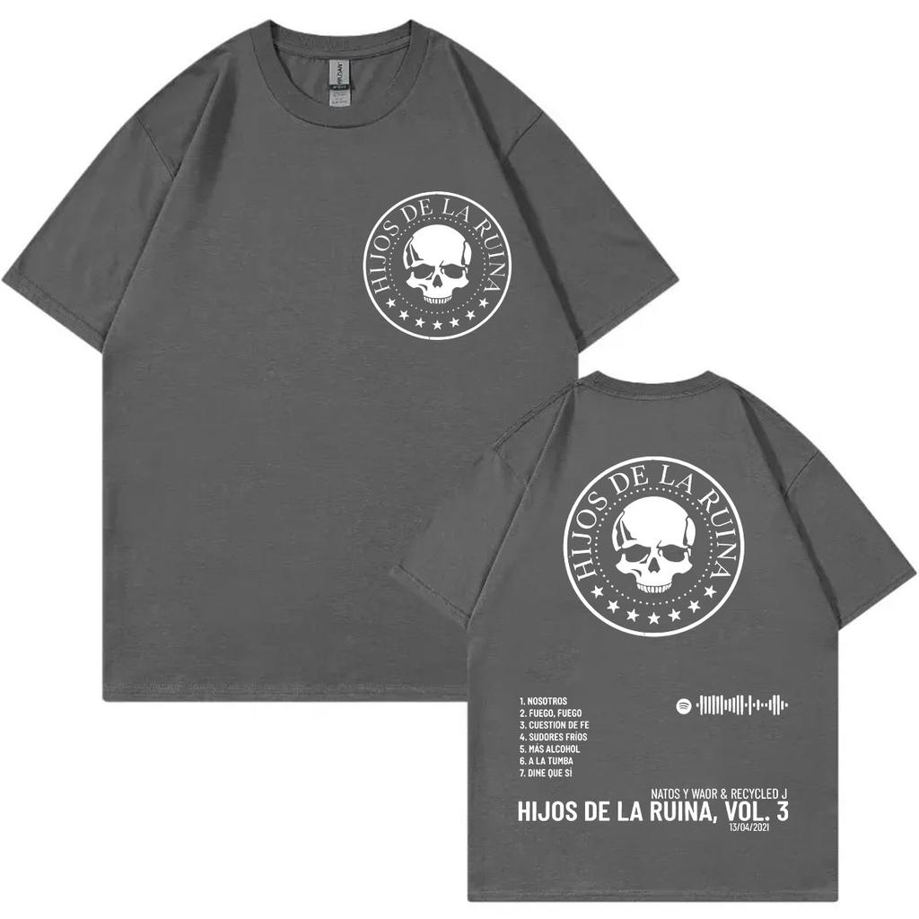 Rapper Natos Y Waor Double Sided Print T Shirt Hip Hop Vintage Short Sleeve Tshirt Men Women Casual Fashion Oversized Tshirts