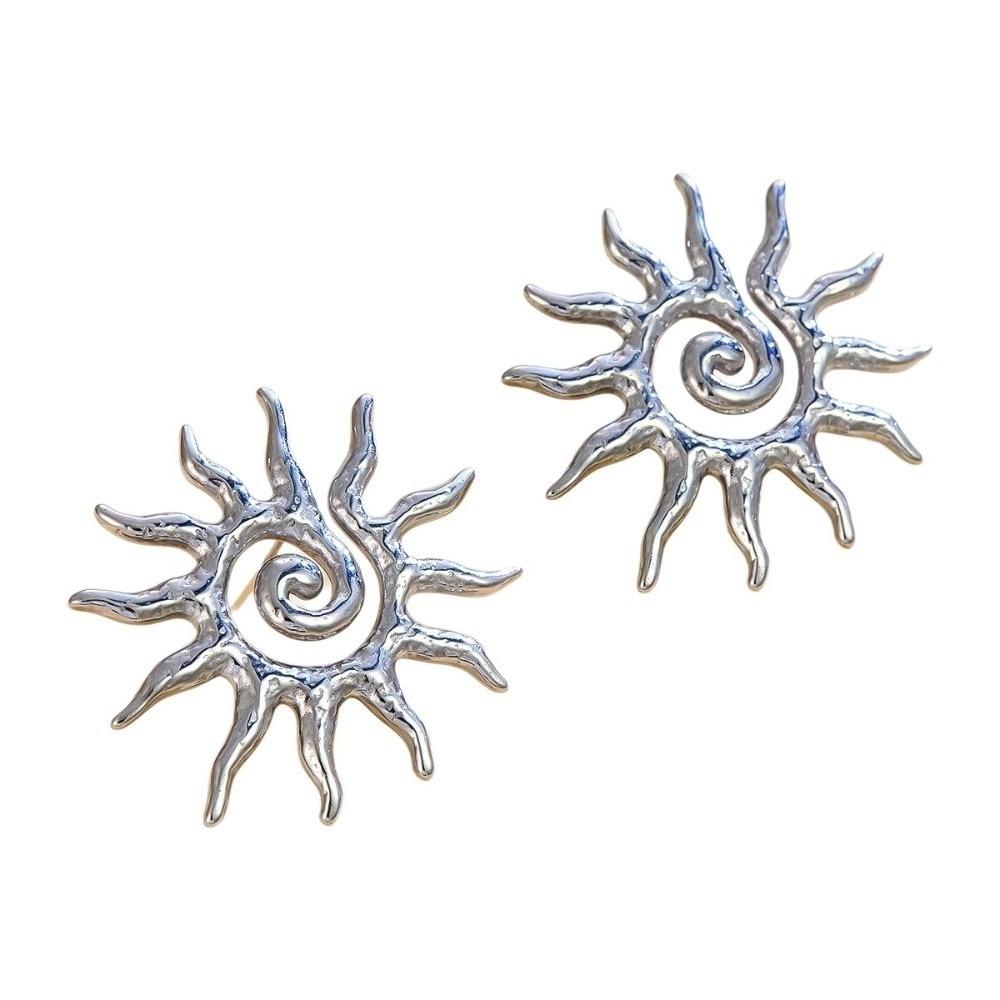 Hollow Out Vintage Bohemian Earrings Unique Sun Ear Stud Sun-shaped Flower Earrings  Daily
