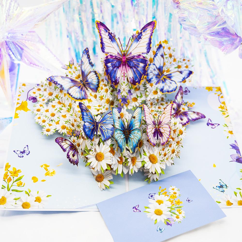 Premium 3D Pop Up Flower Bouquet Card Mothers Day Present Valentines Day Anniversary Birthday Greeting Cards Thank You Wishes Gifts