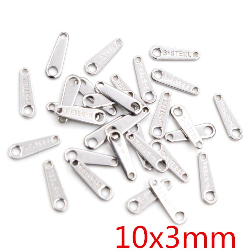 100 pcs Stainless Steel Tail Chain Tags for DIY Jewelry, 10-20g Pendant Accessories 100 pcs/bag