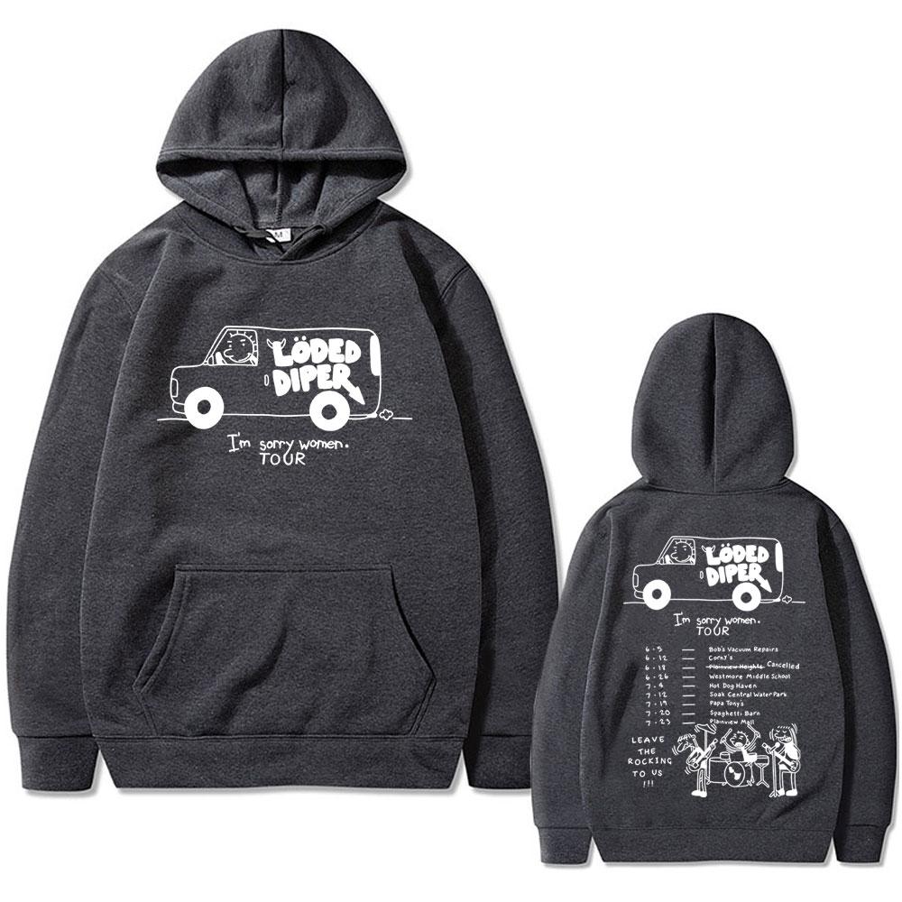 Limited edition Loded Diper I'm Sorry Tour Hoodie Men's Retro Rock Sweatshirt Fashion Street Warm Hoodie