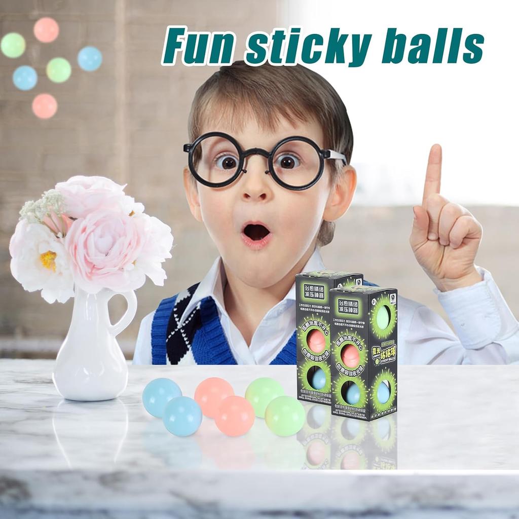 3pack Dream Balls,Glow In The Dark Sticky Balls That Stick To The Ceiling,Stress Relievers Stress Balls for Kids and Adults,Elevated Balls,ASMR Cool