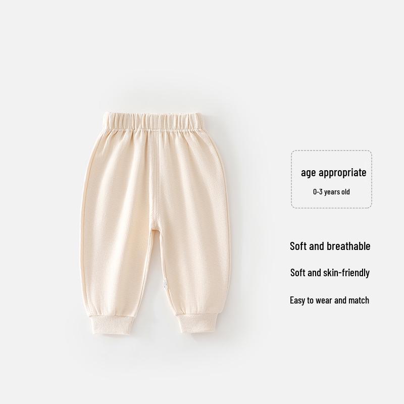 Skin-Friendly Waffle Casual Pants for Infants & Toddlers - Sporty & Stylish