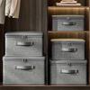 1PC Organizing Portable Box Soft Cover With Zipper Storage Box With Lock, Folding Storage Clothes Box